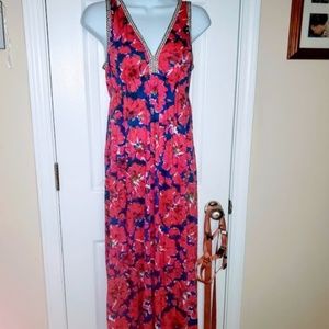 Lucky Brand Boho Maxi Dress-Poppy-Flowers-Small